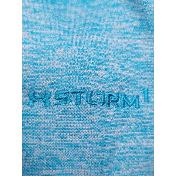 Under Armour Cold Gear Hooded Sweatshirt‎ Size Small Teal Hoodie Thumb Holes - Picture 4 of 6